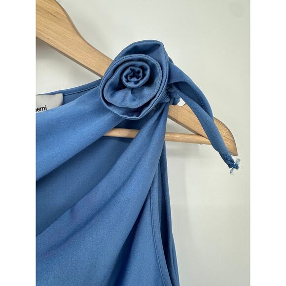 Coperni Asymmetric Flower Gown Satin Cut-Out Sleeveless Rosette Midi Maxi Dress - Picture 10 of 16